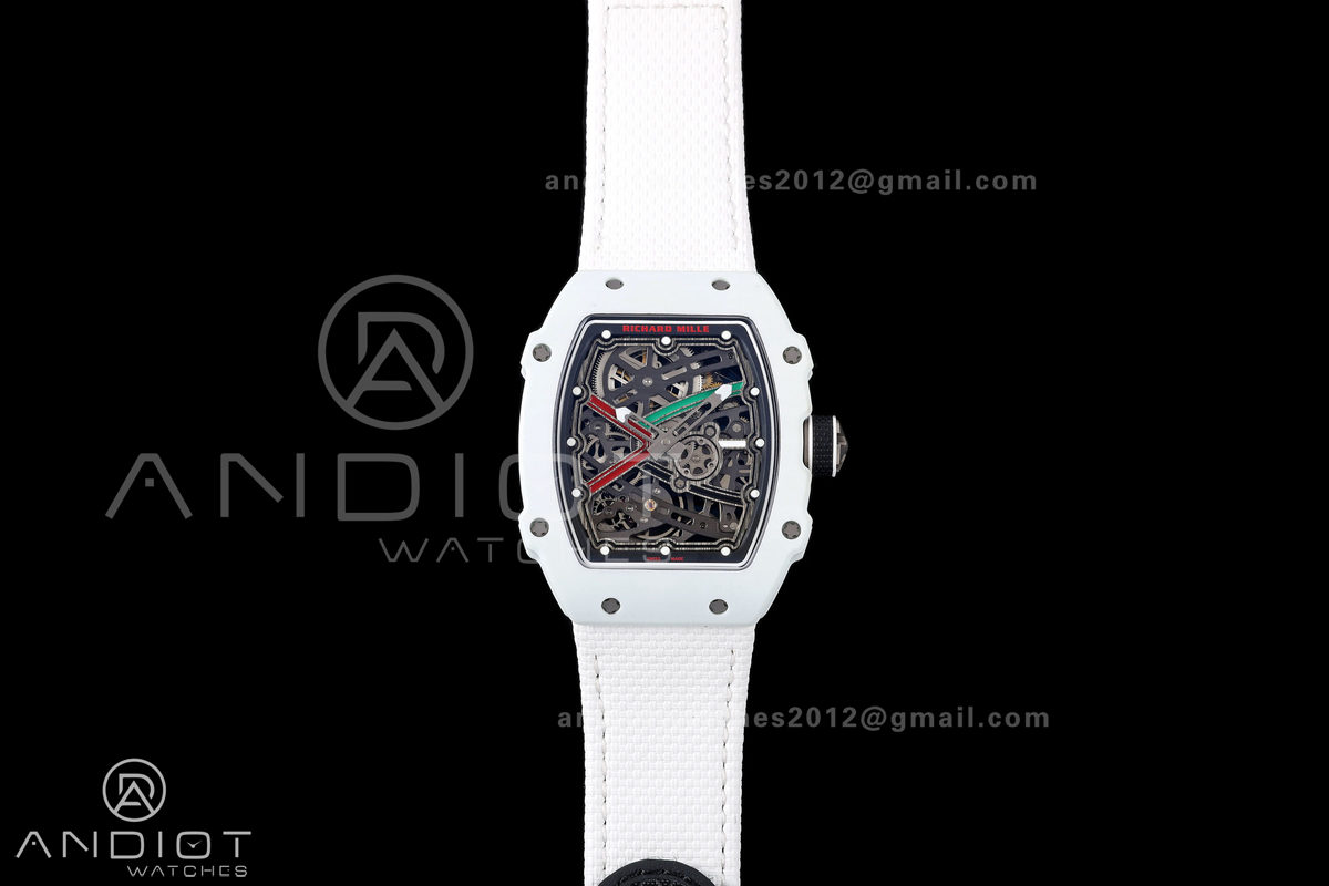RICH Maker's 1:1 RM67-02 White NTPT UAE Skeleton Dial CRMA7 Super Clone